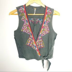FREE PEOPLE Boho Vest Top L